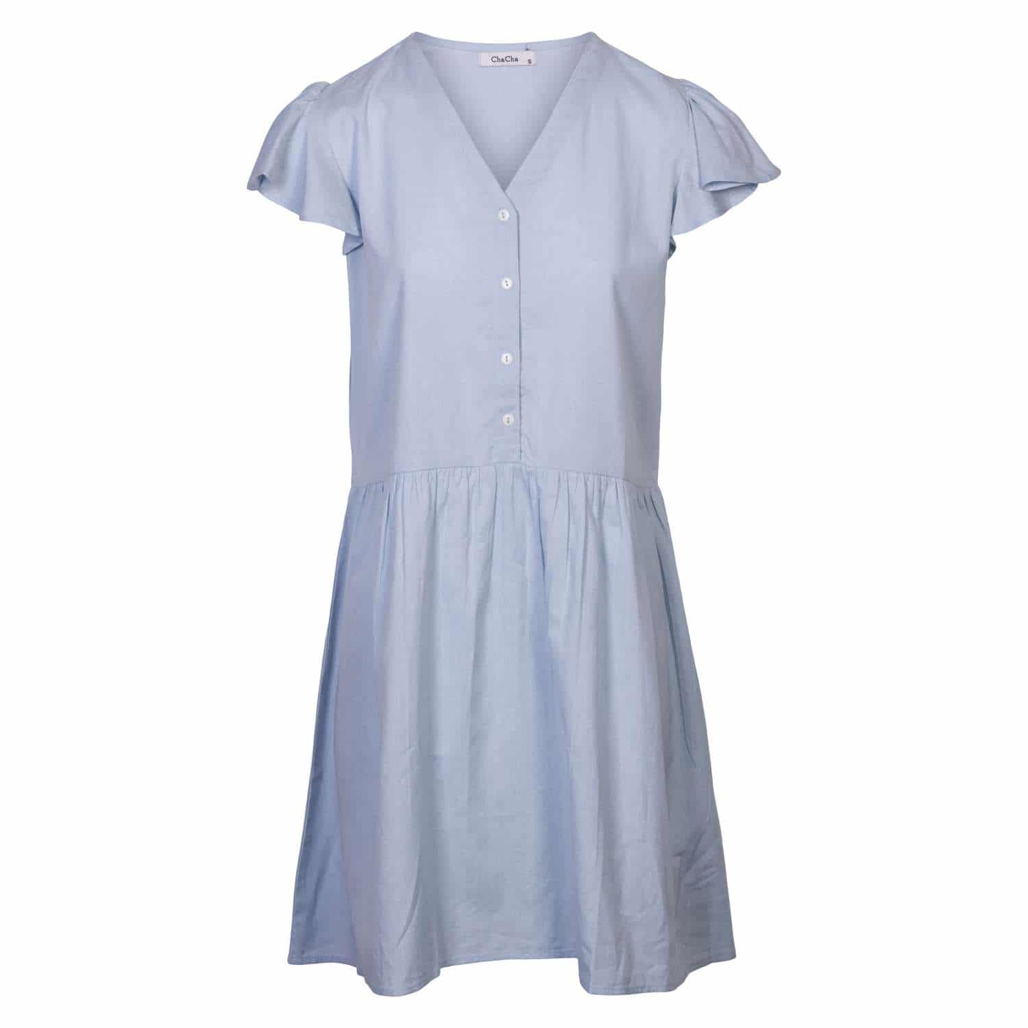 ZbyZ - plus size kjole m. - - Str. 46/48 - Lyseblå kjole